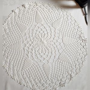 SIDE TABLE CLOTH OR LARGE CENTERPIECE HAND CROCHETED
